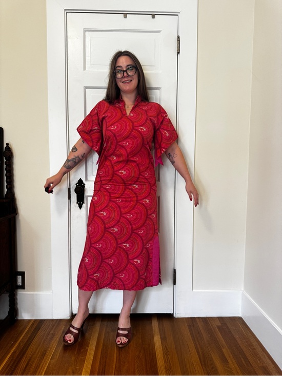 Vintage Dresses & Skirts - 40s-50s Vintage Liberty House Hawaii Pink Kimono Style Dress Sz Sm